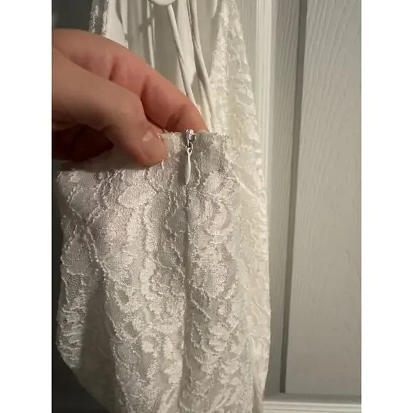 Peppermayo White Lace Tie Cut Out Dress